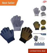 Children's 3 Pairs Warm Stretch Gripper Gloves - Ideal for Outdoor Fun