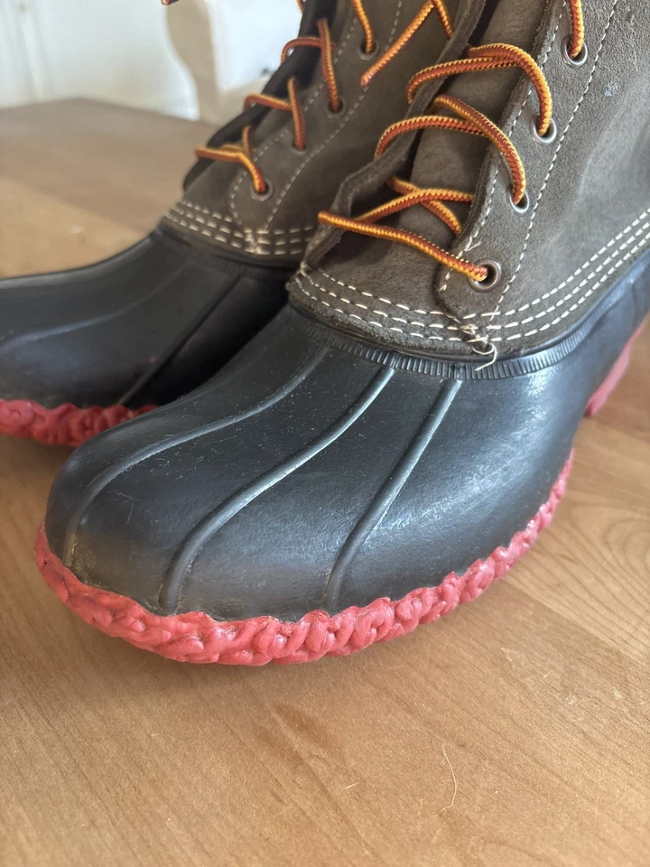 "Botas Todd Snyder x LL Bean Duck Gris Gamuza Lona 8""T Rojo Suelas Para Hombres Talla 11"  Foto 2 de 4