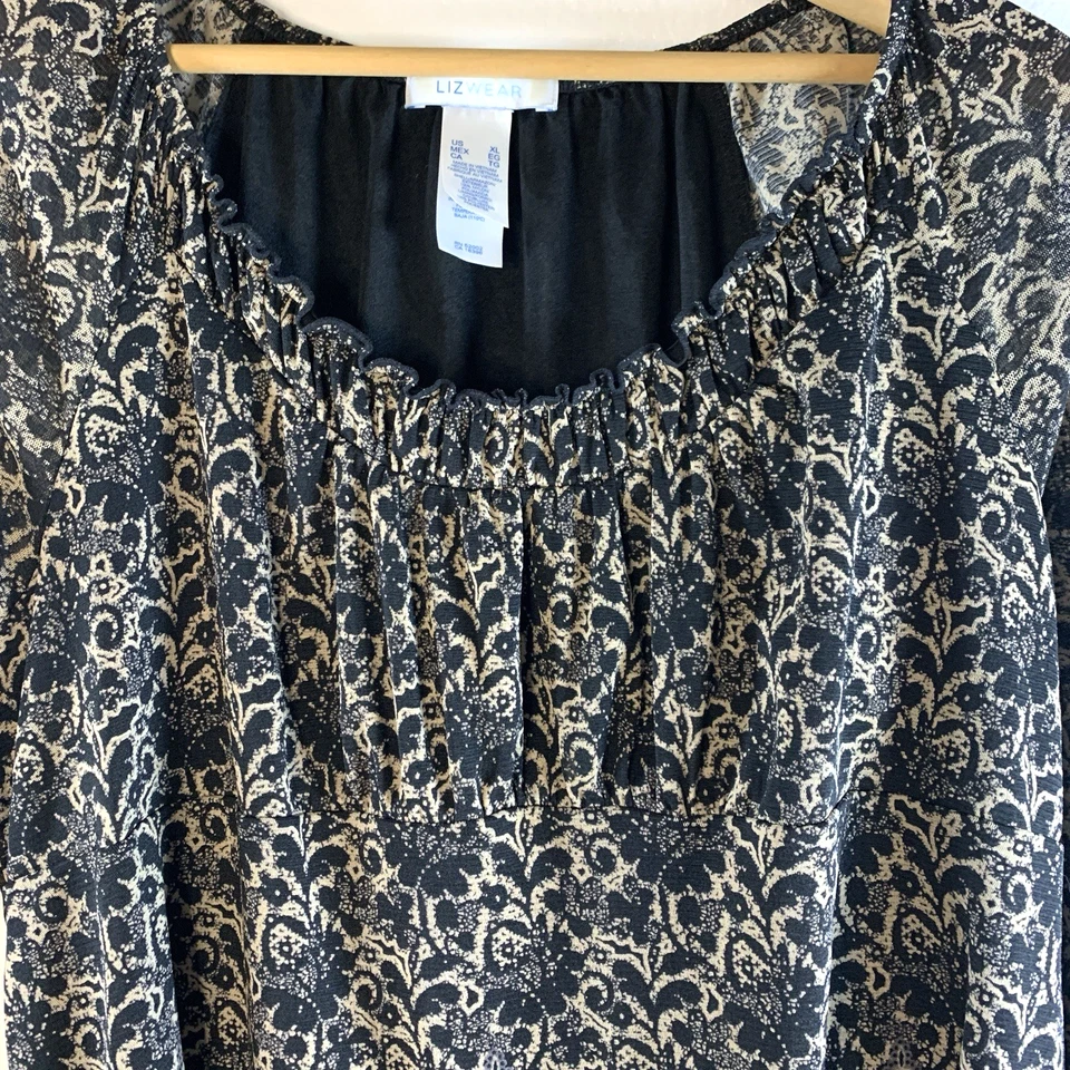 Mujer Milkmaid Babydoll Malla Transparente Top Talla XL Fairy Grunge Boho Y2K Gitano Foto 2 de 4