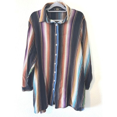 Lucky & Blessed Purple Serape Button Up Tunic Cowboy Rodeo Western Vintage