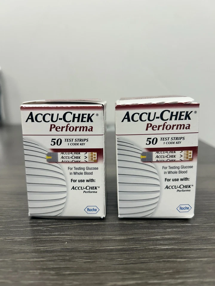 ACCU-CHEK Performa 100 Test Strips, 2 boxes of 50, Exp 08/31/2025