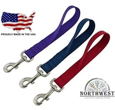 Nylon Dog Traffic Leash Training Lead – Short Handle – 12", 18", 24" – 3/4" & 1"