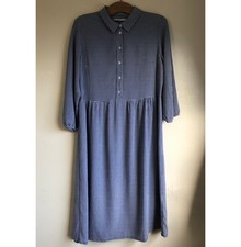 TU Blue gingham check dress 12 Collared Vintage style