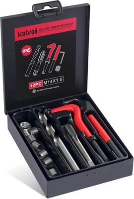 Kolvoii M14X1.5 Thread Repair Kit, Metric Helicoil Thread Repair Kit with HSS
