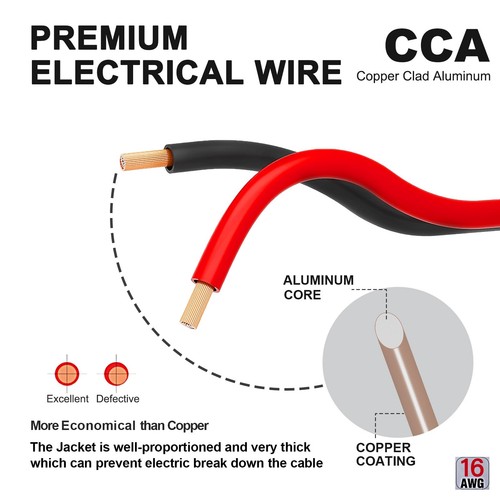16 Gauge Wire 100FT, 16/2 AWG Red Black Hookup Electrical Wire LED Strips Ext... - Picture 4 of 7