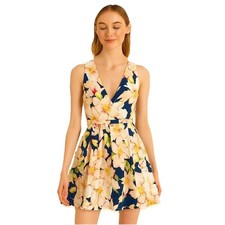 J. Crew Sz 00 Fit Flare Pleated Mini Dress Floral Sateen Garden Classic Wedding