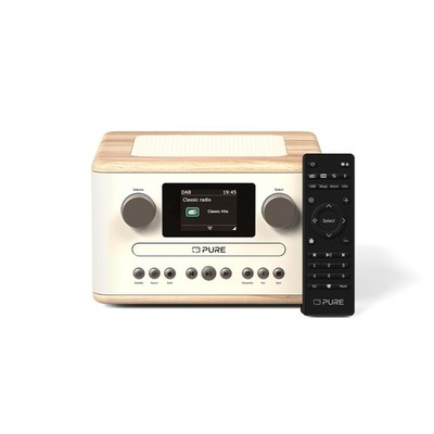 Classic C-D4   Das charmante Digitalradio mit CD-Player, Baumwoll-Weiß/Eiche