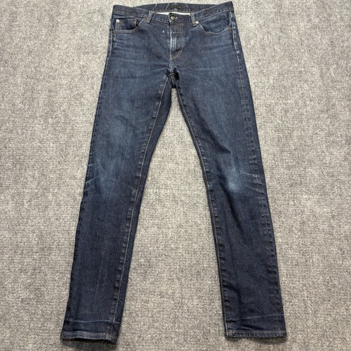 Uniqlo Jeans Mens 33x32 Blue Slim Straight Japanese Kaihara Selvedge Denim