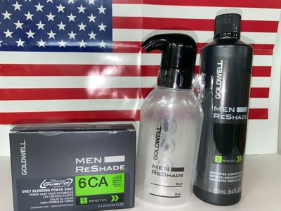 6CA Goldwell Men ReShade Grey Blending Hair Color With Developer And Applicator