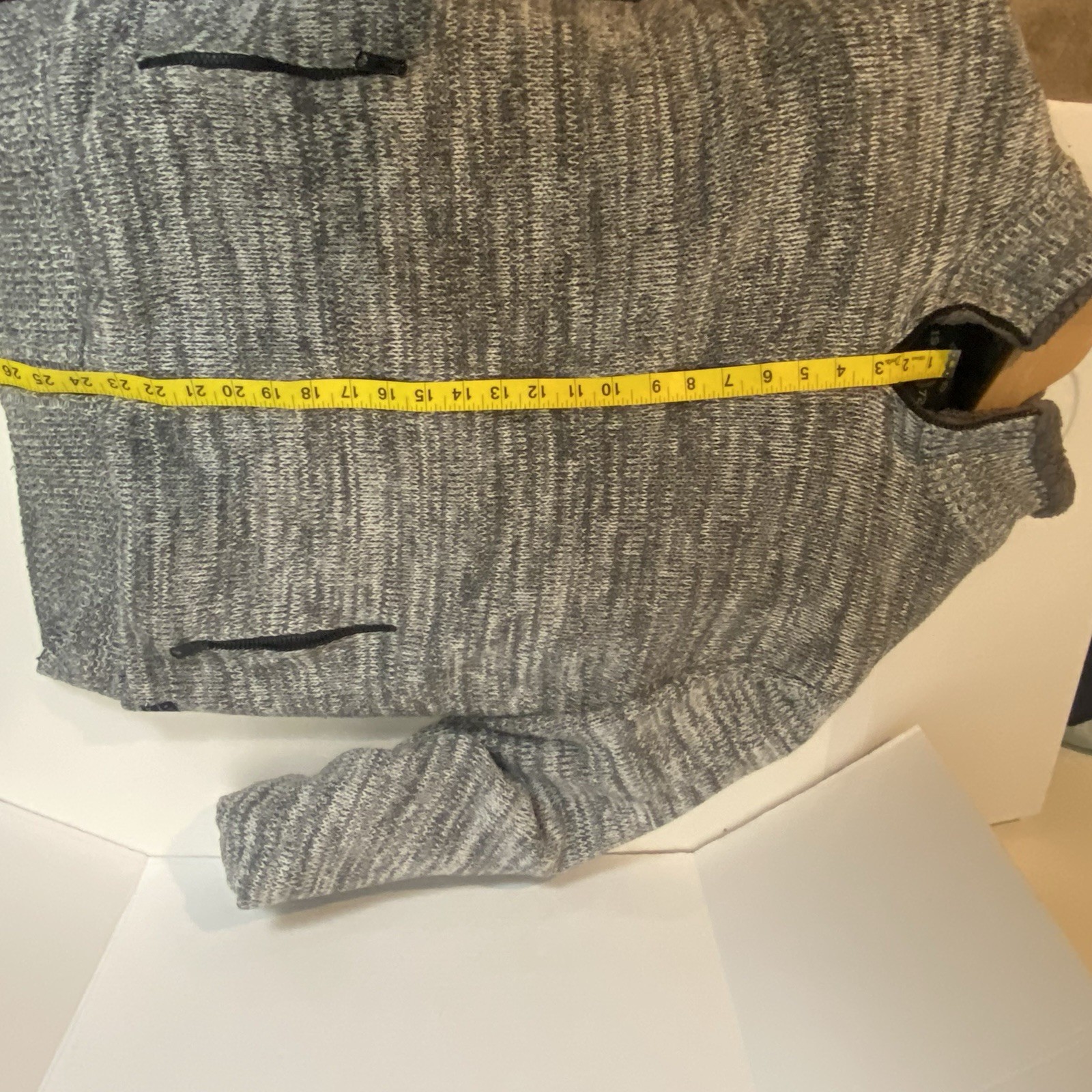 Buffalo David Bitton Gray Marled Knit Zip Jacket Sherpa Lined Men's XL