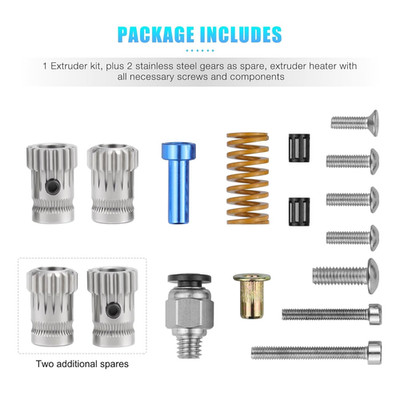 Dual Gear Extruder, Upgraded Aluminum Alloy Block Bowden Extruder 1.75mm Fila...