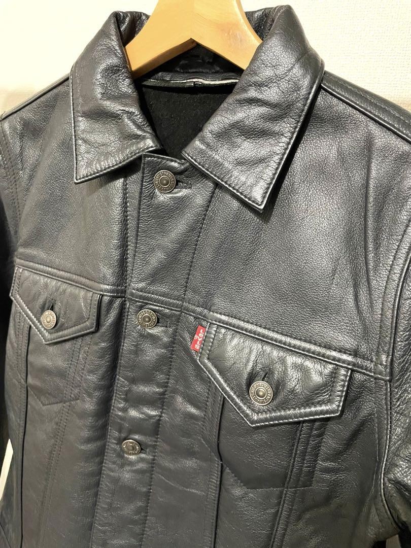 Authentic Levi's black leather jacket cowhide 3rd… - image 2