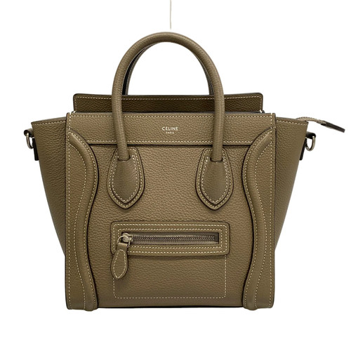 CELINE Luggage Nano Shopper Pickpocket (gray-beige) Drummed calfskin Handbag