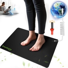 Grounding Mat for Sleep, Energy, Pain Relief, Inflammation, 16x24, Black