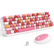 Wireless Keyboard and Combo, Full-Size Typewriter-Style Wireless Keyboard wit...