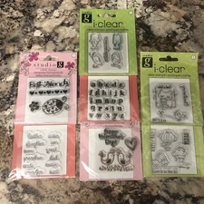 Studio G Clear Stamps Lot Of 7 Various Kinds
