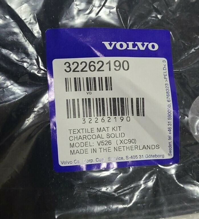 32262190 Genuine Volvo XC90 2016-2022 Charcoal Textile Floor Mat
