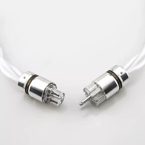 HIFI US AU EU Schuko AC Power Cable 8N Pure Copper Silver Plated OCC Supply - Picture 9 of 10