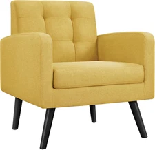 Mid-Century Accent Chairs, Modern Upholstered Living Room Chair, Cozy Armchair B