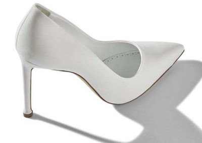 $695 NEW Manolo Blahnik BIRO 105 BB Calf Leather Pumps WHITE Heels Shoes 40.5