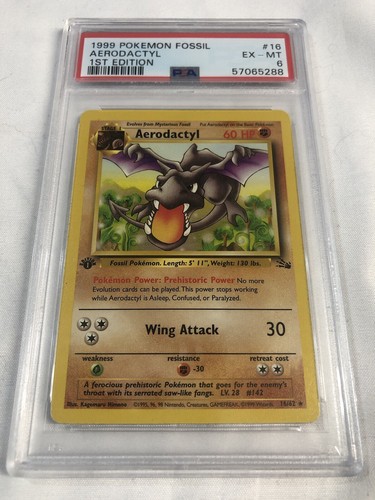 Aerodactyl (1st Edition) graded PSA 6 for sale on eBay