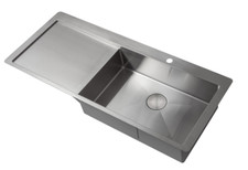 2026 Brushed stainless steel 304 Single bowl kitchen sink w tap hole drain left