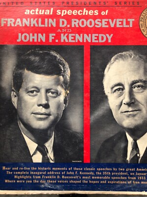 ICONIC Rare FRANKLIN ROOSEVELT & JOHN F. KENNEDY  SPEECHES'' Vinyl Record 