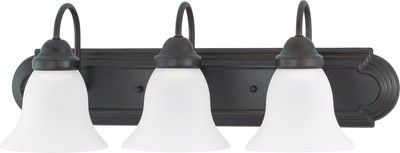 Nuvo Ballerina 3 Light LED Mahogany Bronze Vanity Wall Frosted Glass $145