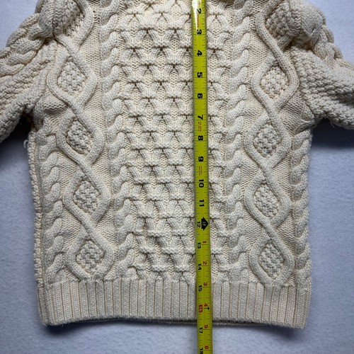 Hanna Andersson Kids Cable Knit Sweater Cotton Wool Blend Size US 6-7 Ivory - Picture 9 of 11