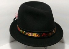 Vintage Child's Black hat Beau Chasseur No.1 all Wool Felt 10097
