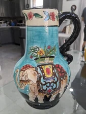 West Indies China Raj Elephant Pattern 10" Beverage Jug 
