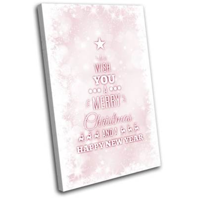 Christmas Decoration Wall Canvas ART Print XMAS Picture Gift Bokeh 18 Pink Chris