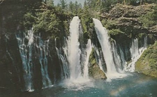 Burney Falls CA-California, Waterfall, Chrome, Vintage Postcard