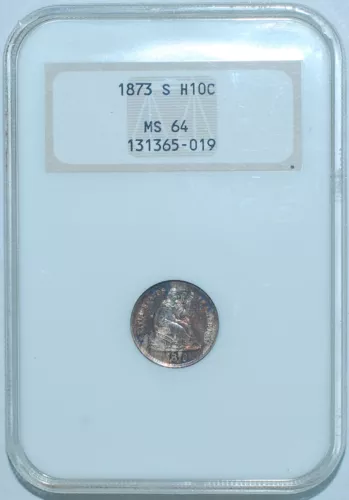 1873 S NGC MS64 Liberty Seated Half Dime