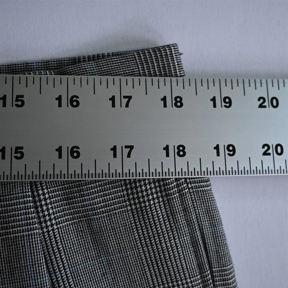 Jos A Bank 34x30 Gray Glenn Check Flannel Wool Pleated Cuffed Mens Dress Pants - Image 2 of 4