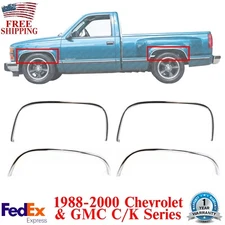 Front&Rear Fender Chrome Trim Moldings LH&RH For 1988-2000 Chevy &GMC C/K Series
