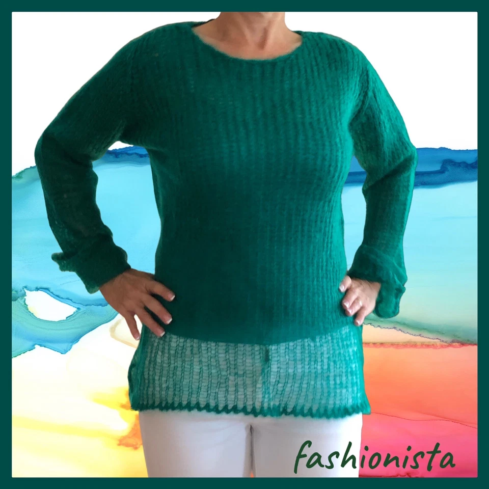 Suéter DIESEL Everglade Verde, BLAZER, top, JAQUETA, LÃ MOHAIR BLEND TAMANHO XS - Imagem 2 de 4