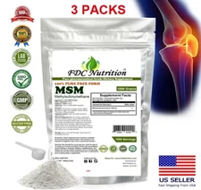 3 PACKS MSM Powder double Strength JOINT PAIN & ARTHRITIS RELIEF  6.6 lb