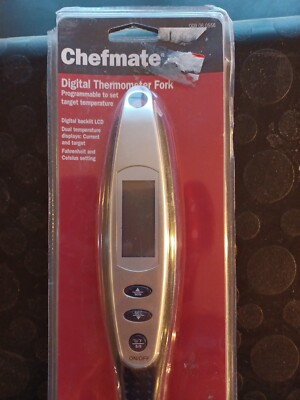 Chefmate Digital Thermometer Fork for Barbecue Grilling BBQ Tool with LCD Screen