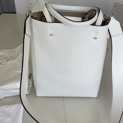 NWT JIMMY CHOO Lenny North-South medium embossed leather tote bag