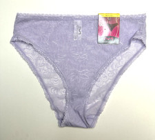 MAIDENFORM High Leg Luxurious Stretch Lace Lilac Brief Panty Womens M/6 NEW