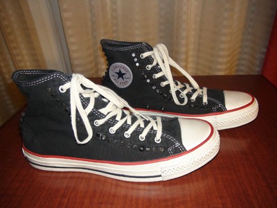 black studded converse high tops
