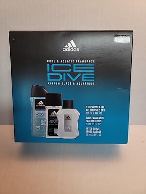 Adidas Cool Aquatic Ice Dive Gift Set Shower Gel & Body Fragrance & After Shave