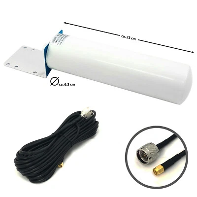 LTE Antenne  698-960 2700MHz 5M Kabel SMA außen, Halter Omni für z.b. Speedport - Bild 1 von 4