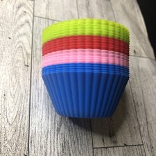 Reusable Silicone Baking Cups - Pack of 20. Baking Crafts Sensory 4 Colors
