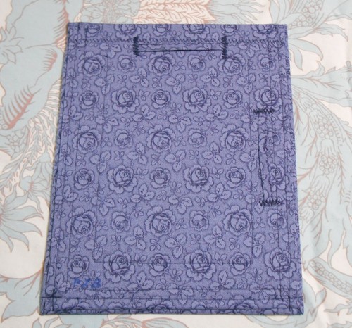 Designer Photo Frame Fabric Cloth Frame Blue with Roses & Leaves fits 4x6" Photo - Picture 5 of 5
