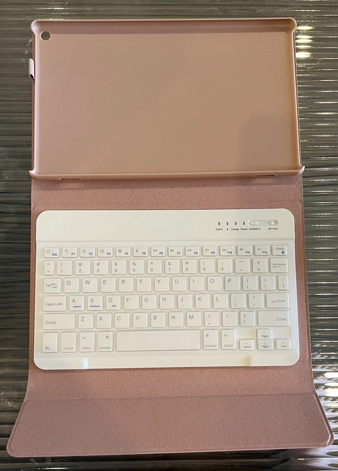 Wireless Keyboard for Tablet  10in  Pink with Marbling - Image 2 of 4