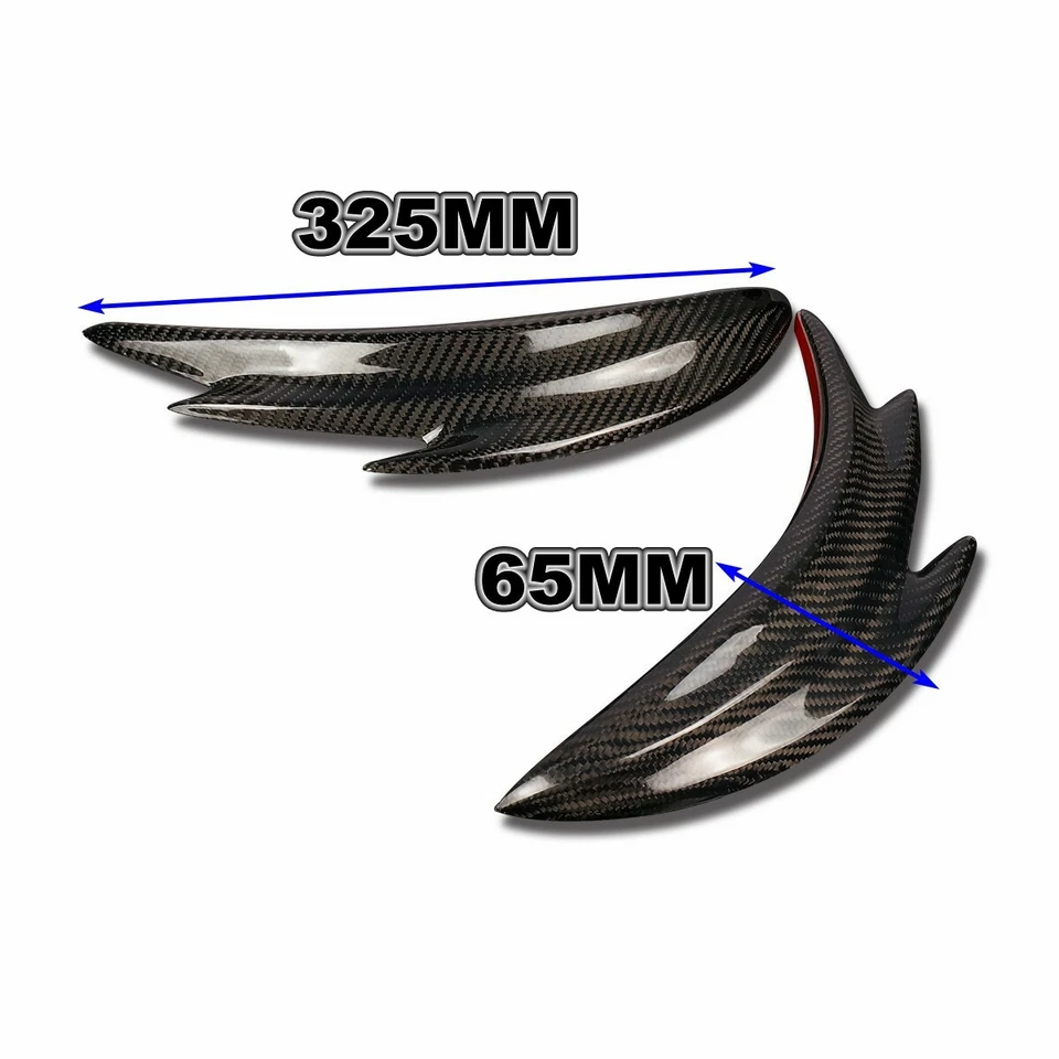 Shark Fin Styel 100% Real Carbon Fiber UNI Front Bumper Splitter Valance Chin - Изображение 2 из 4