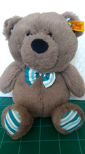 Steiff Teddy Bear Friends Boris Plush Animal Soft Cuddly Stripe Bow Tie 113741