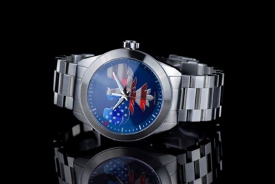 ARAGON A526BLU ANTIGRAVITY AMERICAN EAGLE FLAG SWISS MADE AUTOMATIC MOVEMENT